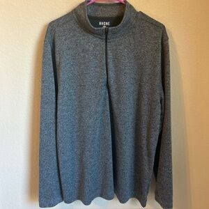 Rhone Men’s Grey Marled Commuter Quarter-Zip Pullover Sweater XXL Ribbed Knit